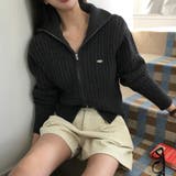 ペンダント付き、ケーブルニットジップアップ jp1177 | BEIDELLI | 詳細画像6 