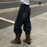 シアリング、バックポケットデニムワイドパンツ pt1427 | BEIDELLI | 詳細画像8 