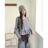 ウーブ、ボーダーフリル長袖Tシャツ ts1436 | BEIDELLI | 詳細画像7 