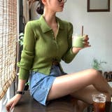 ビビッド、カラーネックリブニットカーディガン cd1245 | BEIDELLI | 詳細画像3