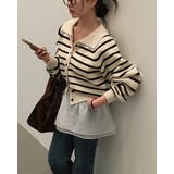 エル、ストライプニットカーディガン cd1259 | BEIDELLI | 詳細画像4 