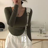 KHAKI | スリムグラマーUネック長袖Tシャツ ts1331 | BEIDELLI