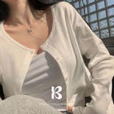WHITE | フラワーパンチングクロップドカーディガン cd1239 | BEIDELLI
