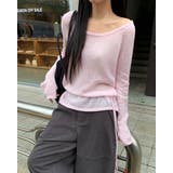 PINK | ヌア シースルー腰紐ニット nt1320 | BEIDELLI