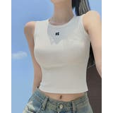ホワイト | NEW_リブクロップド刺繍キャミソール ts1439 | BEIDELLI