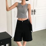 グレー | NEW_リブクロップド刺繍キャミソール ts1439 | BEIDELLI