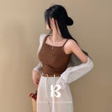 ブラウン | カステラリブニットキャミソール ts1281 | BEIDELLI