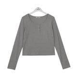 グレー | -3kgスナップゆとりフィット長袖Tシャツ ts1316 | BEIDELLI