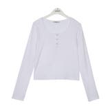 ホワイト | -3kgスナップゆとりフィット長袖Tシャツ ts1316 | BEIDELLI