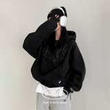 ブラック | ポイント刺繍パーカー ts1230 | BEIDELLI