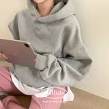 グレー | ポイント刺繍パーカー ts1230 | BEIDELLI