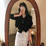 ネイビー | マーリン、ペンダントVネックカーディガン cd1260 | BEIDELLI