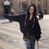 ネイビー | モブニング、配色ツーウェイジップアップパーカー jp1179 | BEIDELLI