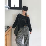 ブラック | カリー、オフショルダーレタリングスウェット ts1437 | BEIDELLI