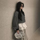 ブラック | ヘイト、ストライプラウンドトレーナー ts1387 | BEIDELLI