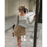 グレー | 配色ヘンリーネック ストライプTシャツ ts1451 | BEIDELLI