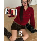 レッド | ダブルストライプ襟付きニット nt1309 | BEIDELLI