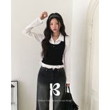 ホワイト | トゥイーティー フリルカラードットロングスリーブTシャツ ts1448 | BEIDELLI