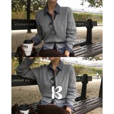 グレー | ベール ブイネックニットカーディガン cd1286 | BEIDELLI