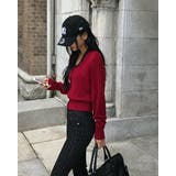 バーガンディー | ベール ブイネックニットカーディガン cd1286 | BEIDELLI