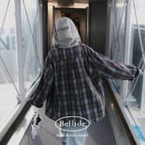 ブラウン | フード付き、ルーズフィットチェックシャツ bs1188 | BEIDELLI