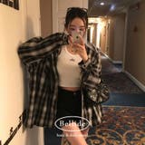 ブラック | フード付き、ルーズフィットチェックシャツ bs1188 | BEIDELLI