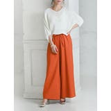 オレンジ | ロングパンツ リネン 無地 | Rvate