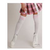 ホワイト×ピンク | グッズ ニーハイソックス スリーライン | bombshell