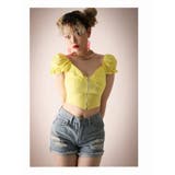 イエロー | 半袖カットソー ヘソ出し ビビットカラー | bombshell