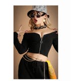 長袖カットソー ジッパー ショート丈 | bombshell | 詳細画像3 