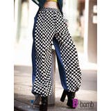 ブルー | パンツ サルエルパンツ チェッカー柄 | bombshell