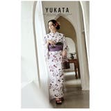 ホワイト | 浴衣 白 牡丹柄 | Ryuyu