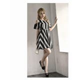 ブラック | ワンピース キャバドレス ストライプ | Ryuyu