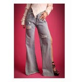 ブルー | パンツ サルエルパンツ スリット | bombshell