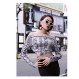 グレー | 半袖カットソー パイソン柄 オフショル | bombshell