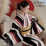 ブラック | 浴衣 レトロ ストライプ | Ryuyu