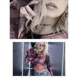 長袖カットソー マーブル柄 シースルー | bombshell | 詳細画像3 