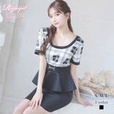 ブラック | キャバドレス ミニ チェック柄 | Ryuyu
