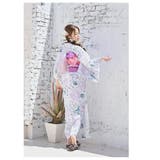 浴衣  プチプラ 花柄 フラワー 白 紫 2点 帯 セット 大人 Ryuyu | Ryuyu | 詳細画像4 