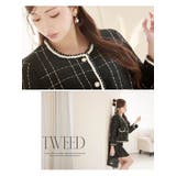 キャバスーツ バイカラー 厚手ツイード | Ryuyu | 詳細画像4 