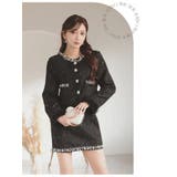 キャバスーツ ノーカラースーツ ラメスパンコール入りツイード | Ryuyu | 詳細画像5 