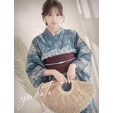 浴衣 深いターコイズブルー モダン | Ryuyu | 詳細画像6