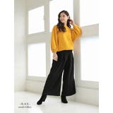 ブラック | ウエストタック無地ワイドパンツ ウエストリボンハイウエストロングパンツ M | Rvate