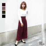 ウエストタック無地ワイドパンツ ウエストリボンハイウエストロングパンツ M | Rvate | 詳細画像1 