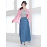 ネイビー | キャバスカート デニム スカート | Rvate