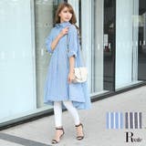 ワンピース 膝丈 ストライプ柄 | Rvate | 詳細画像1