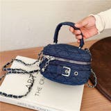 ダークブルー | キルティング デニム ミニバニティバッグ 2way チェーンショルダー ポーチ | Beststore