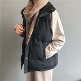 ハイネックダウンベストレディースダウンベスト 中綿ベスト vネック | Beststore | 詳細画像6