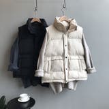 ハイネックダウンベストレディースダウンベスト 中綿ベスト vネック | Beststore | 詳細画像7