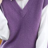 ニットベスト秋冬 Vネックニットベストカーディガントップス レイヤード風 | Beststore | 詳細画像6